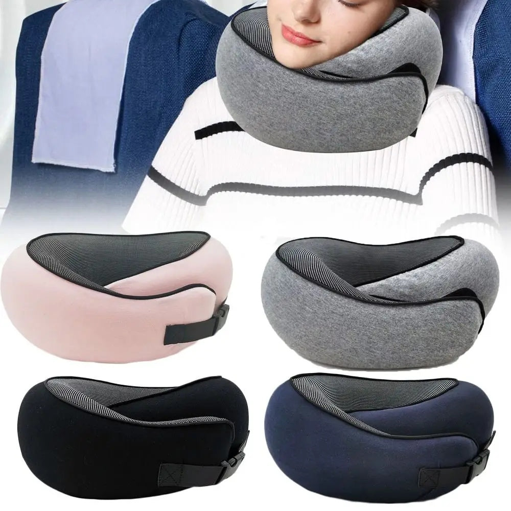 Soft Memory Foam Neck Pillow - Adjustable