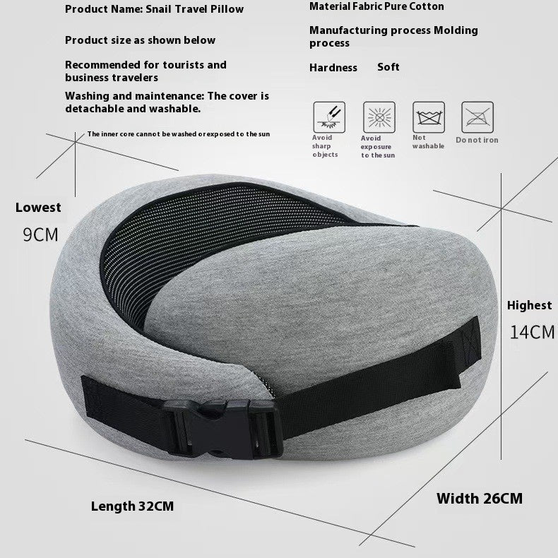 Soft Memory Foam Neck Pillow - Adjustable