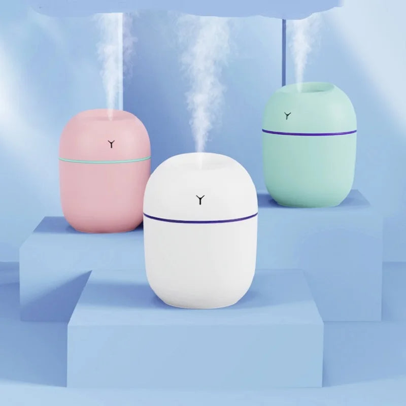 Portable Ultrasonic Humidifier, USB Aroma Essential Oil Diffuser LED