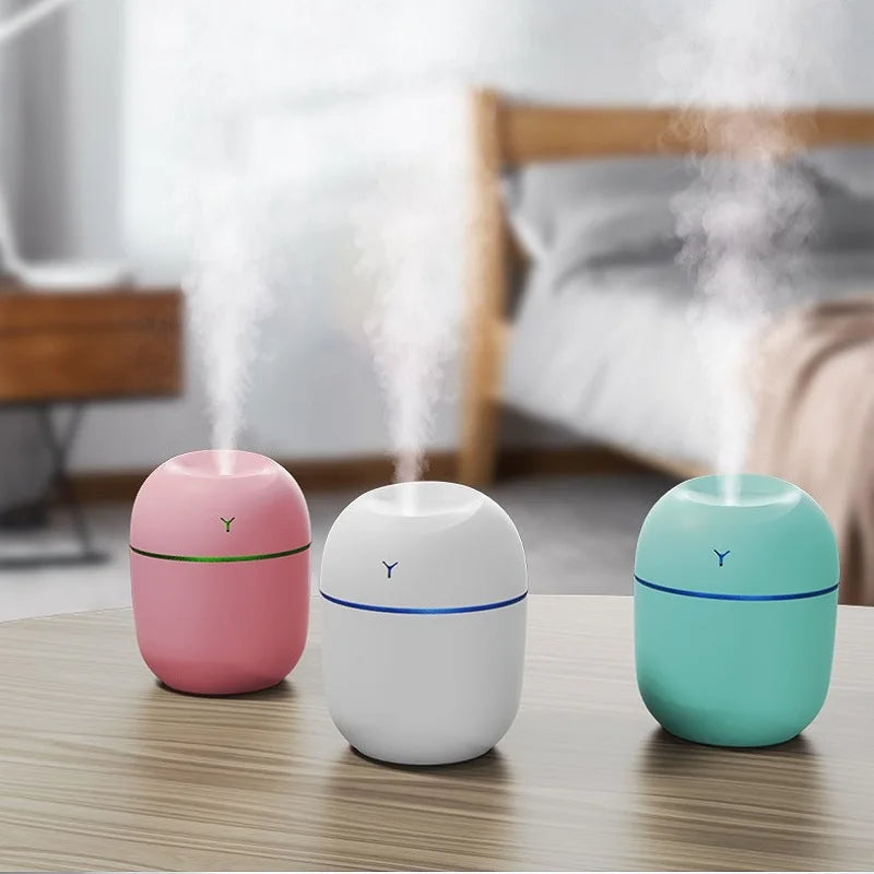 Portable Ultrasonic Humidifier, USB Aroma Essential Oil Diffuser LED