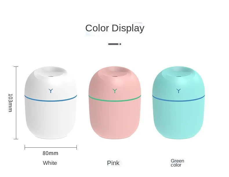 Portable Ultrasonic Humidifier, USB Aroma Essential Oil Diffuser LED